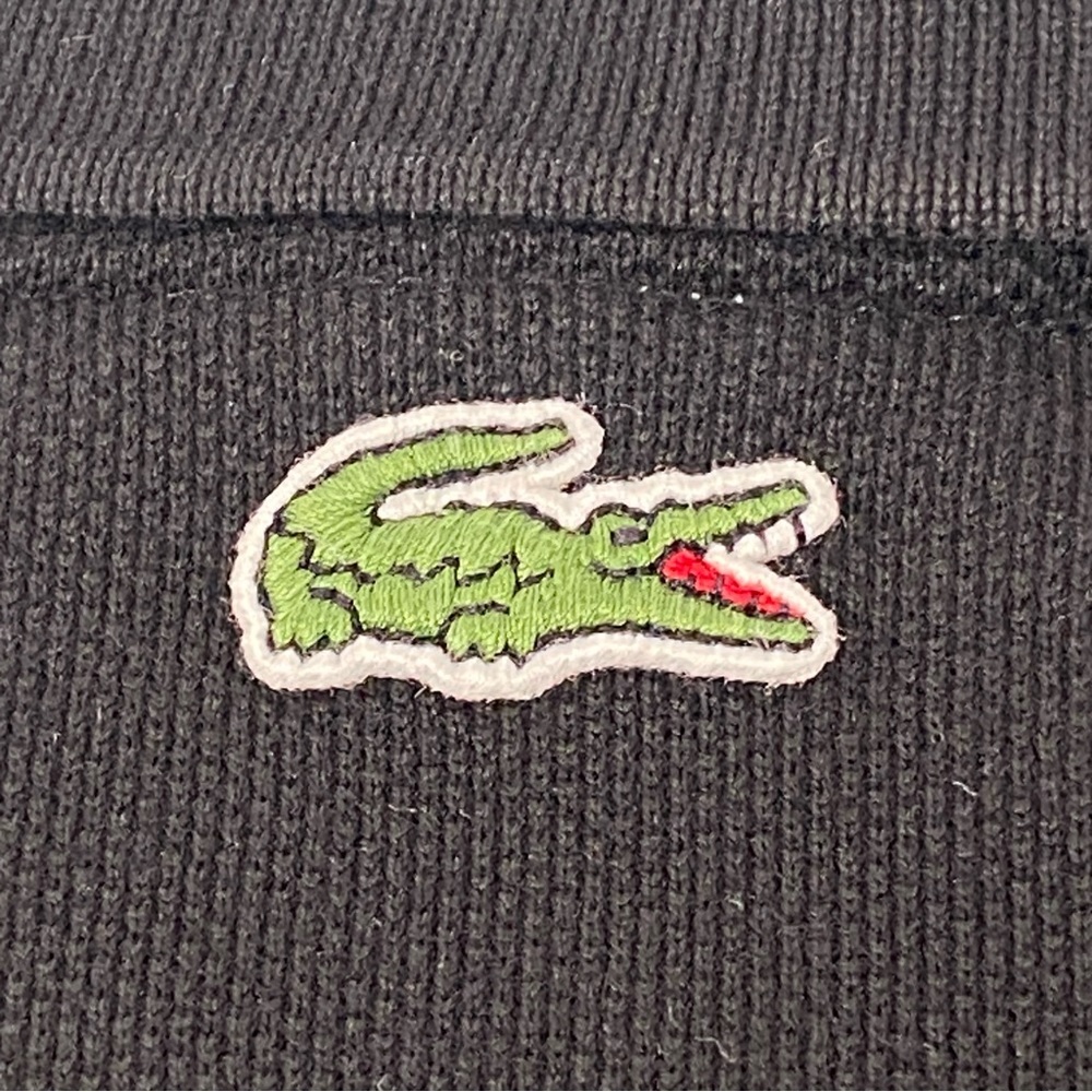 Lacoste Men's Black Signature Slim-Fit Pique Graphic Polo Shirt Size L (5) - Picture 10 of 11